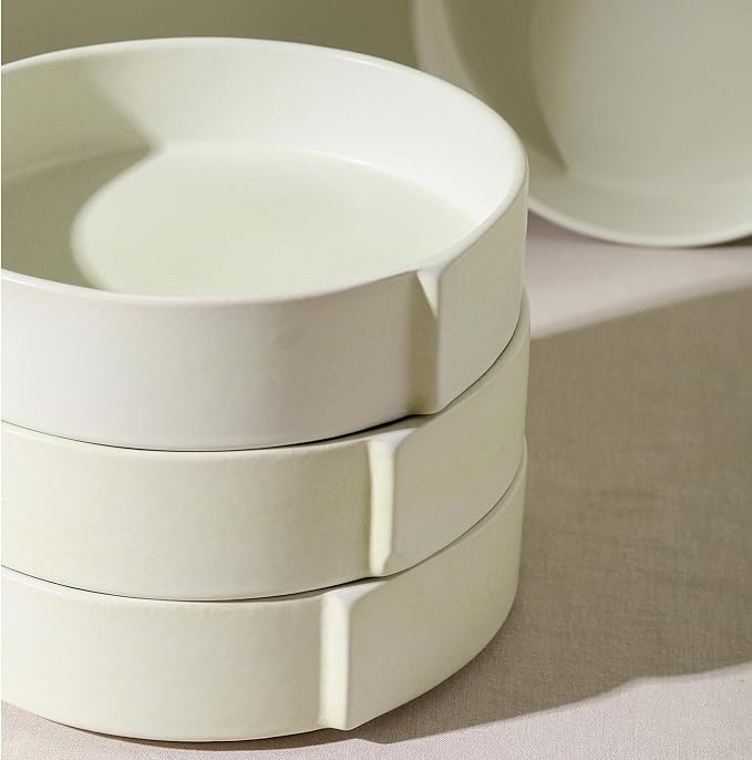 Stone Lain Bao 4-Piece Pasta Bowl Set Stoneware, Beige