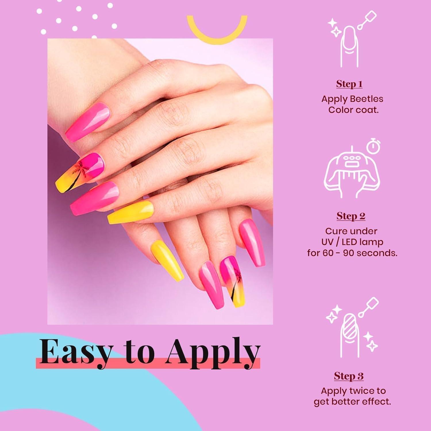 Beetles Hot Pink Gel Nail Polish 1Pcs 15ml Neon Pink Gel Nail Polish Bright Color Soak Off Uv LED Nail Lamp for Women DIY Manicure Gifts for Mom-BrightBean Baby