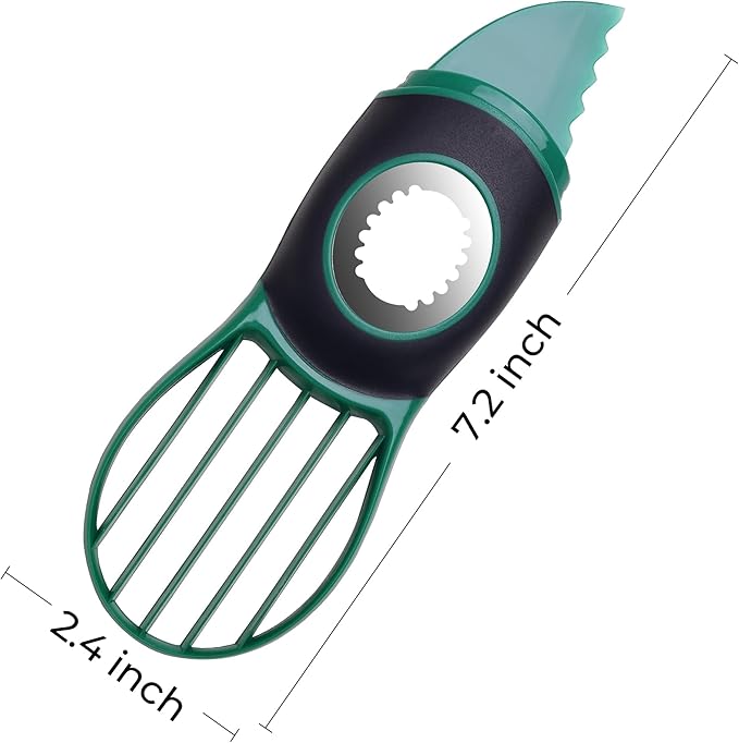 Linoroso Avocado Slicer Tool Kitchen Avocado Knife Set, Good Grips 3-in-1 Avocado Tool with Avocado cutter slicer, Avocado Pit Remover, Avocado Peeler with Cover, Green