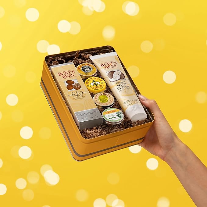 Burt's Bees Back to School Gifts Ideas, 6 Dorm Body Care College Dorm Products, Classics Set -Original Beeswax Lip Balm, Cuticle Cream, Hand Salve, Res-Q Ointment, Hand Repair Cream & Foot Cream-BrightBean Baby