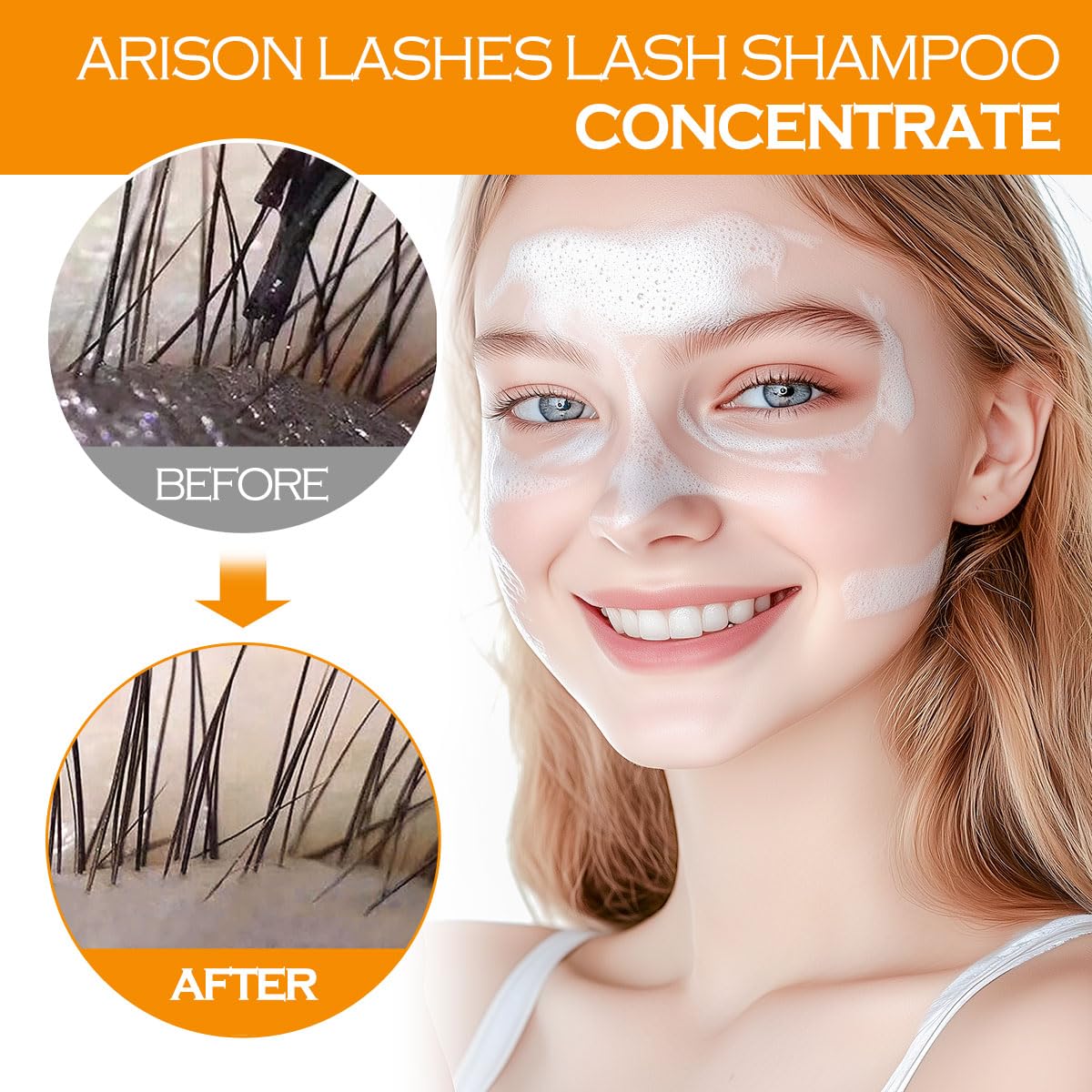 ARISON LASHES Lash Shampoo Concentrate for Lash Extensions 100ML Eyelash Cleanser Concentrate Oil-Free Eyelash Extension Shampoo with Salon Home Care(Turmeric)-BrightBean Baby
