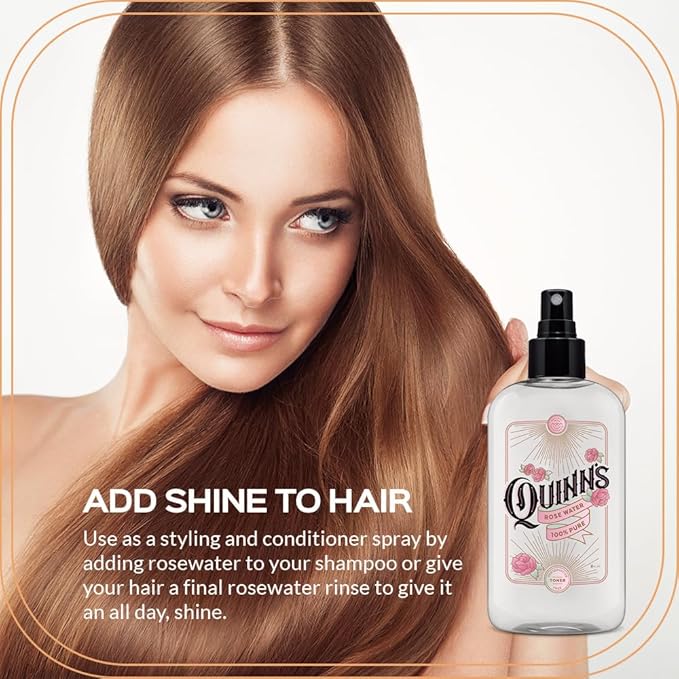 Quinn’s Rose Water - Hydrating Facial Toner Spray, Rosewater for Hair, Skin & Face Mist, 8 Ounce-BrightBean Baby