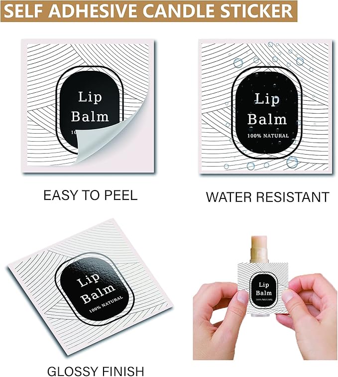 CRASPIRE Lip Balm Labels 80pcs Homemade Lip Balm Labels 2” Clear Lip Balm Labels for Tubes Printable Waterproof Lip Balm Stickers Labels for Lip Balm Handcream Candle Container（Geometry）-BrightBean Baby