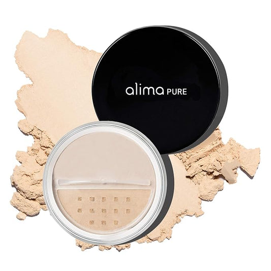 Alima Pure Matte Foundation Loose Mineral Powder Foundation Makeup, Loose Powder Makeup Oil Free Talc Free Powder, Natural Makeup Mineral Foundation Full Coverage Natural Foundation Powder .15 oz/4.5g-BrightBean Baby