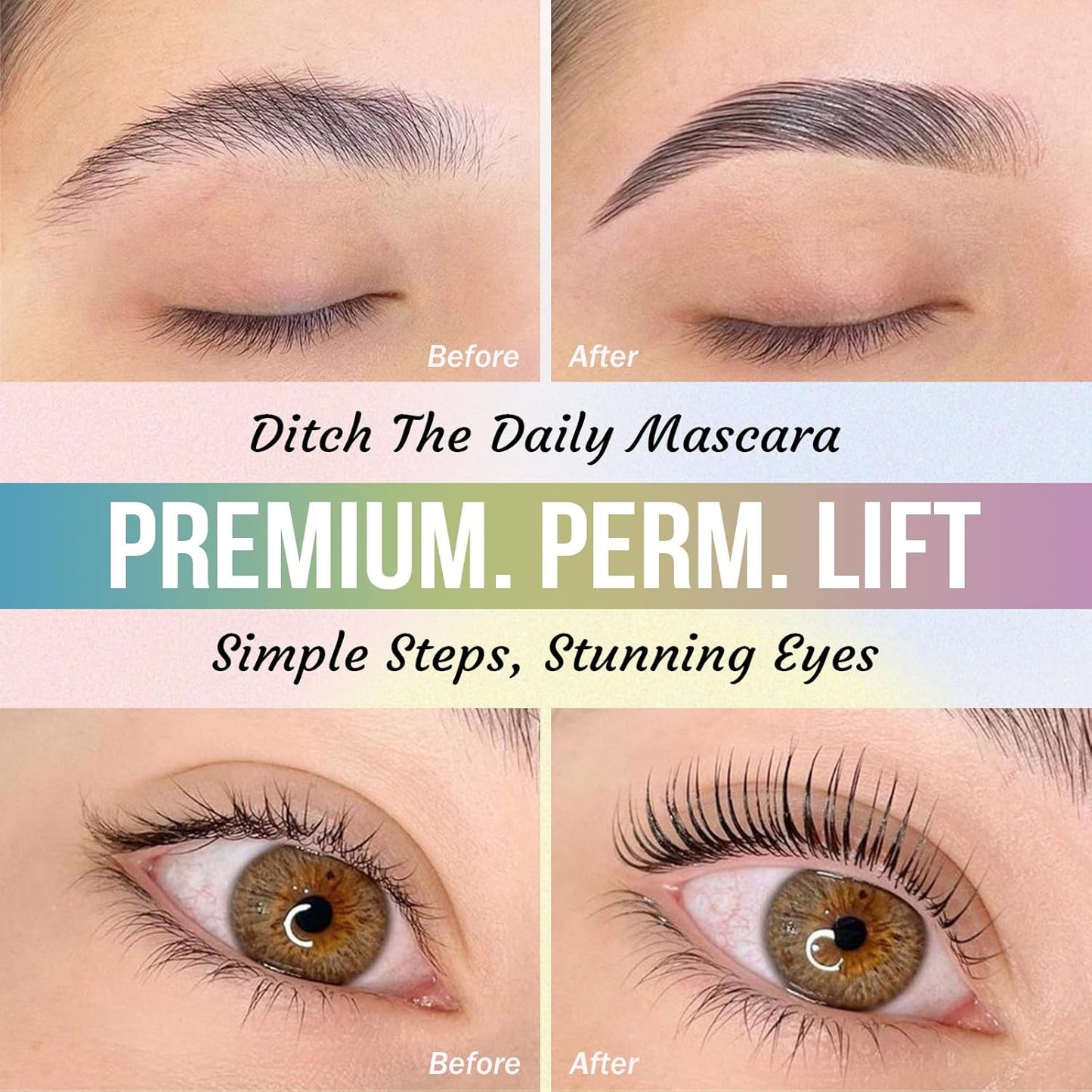PERMANIA Lash Lift Kit, Tube Design Easy to Apply Brow Lamination Kit, for Natural Results Instant Lifting & Curling with Detailed Instruction (with Liquid Glue)-BrightBean Baby