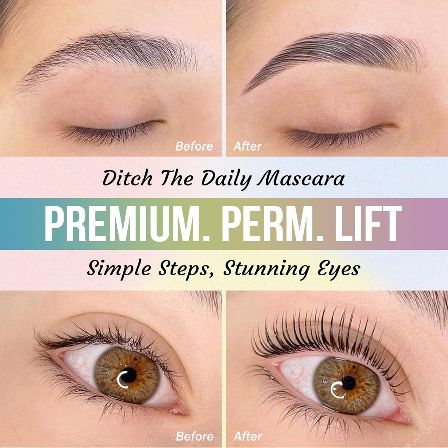 PERMANIA Lash Lift Kit, Tube Design Easy to Apply Brow Lamination Kit, for Natural Results Instant Lifting & Curling with Detailed Instruction (with Liquid Glue)-BrightBean Baby