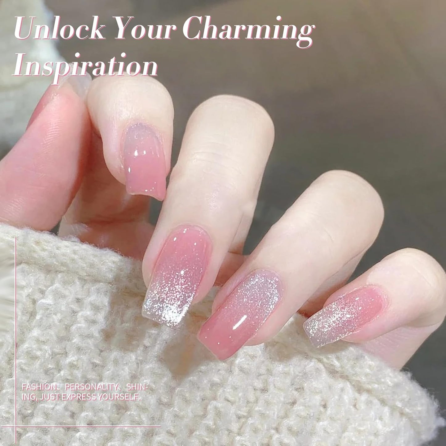 BORN PRETTY Cat Magnetic Eye Gel Nail Polish,Pink Myrtle Glitter Cat Magnetic Gel Nail Polish, Holographic Magnetic Nail Polish for Nail Art Manicure Salon DIY at Home 15ML-BrightBean Baby