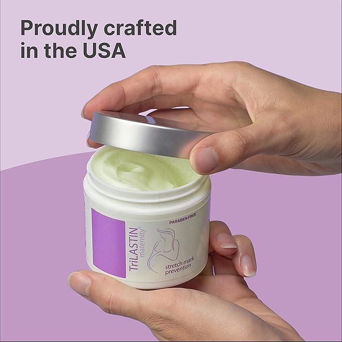 TriLASTIN Maternity Stretch Mark Cream for Pregnancy - 4 Oz (3-Pack) - Hypoallergenic & Paraben-Free Silicone Scar Cream & Shea Butter - Pregnancy Must Haves-BrightBean Baby