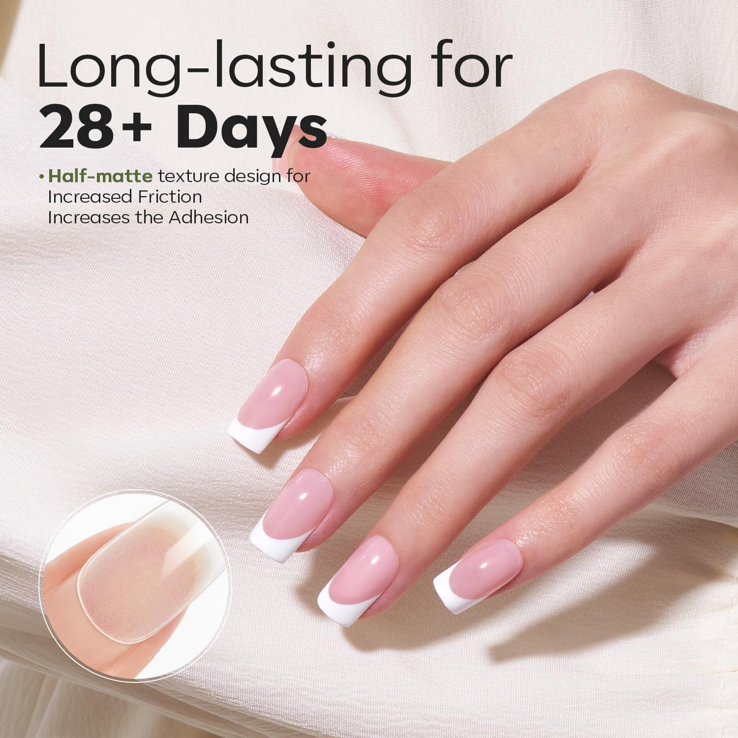 Modelones Short Square Fake Nail Tips - 510Pcs Gel Tips Pre-shaped Half Matte Full Cover Clear Acrylic Gel Kit False Press on Nails for Extension DIY Salon 15Sizes-BrightBean Baby