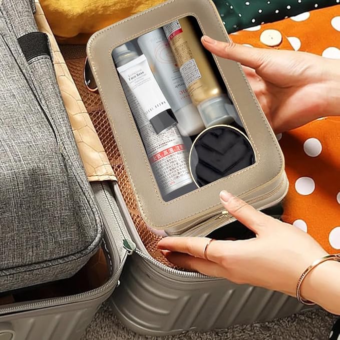 Clear Makeup Bag Small, TSA Approved Portable Toiletry Bag with Zipper Cosmetic Travel Bag Makeup Organizer Case Mini Makeup Pouch for Purse Car Organizer Bag for Women Men-BrightBean Baby