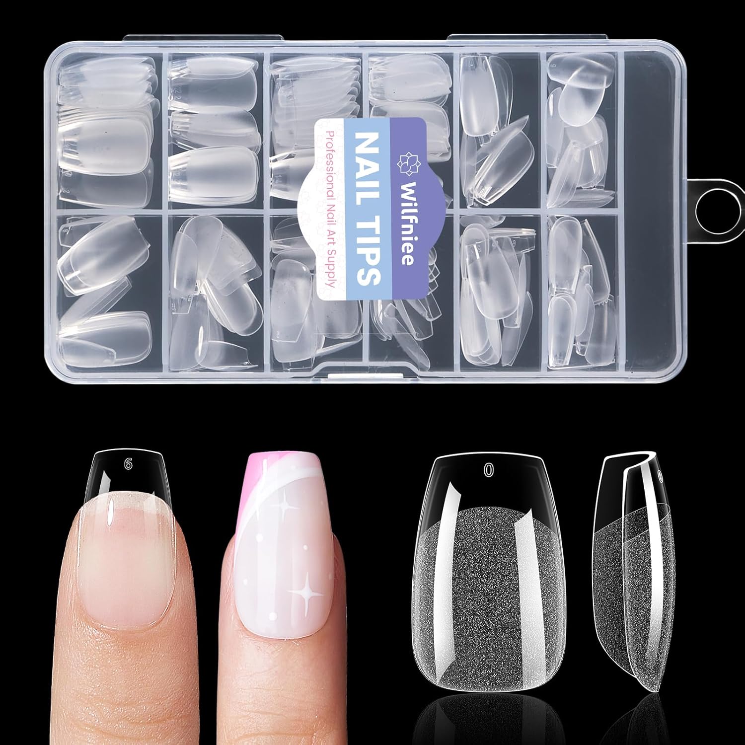 Short Coffin Nail Tips: 240PCS Pre-shaped Clear Gel Nail Tips Coffin Short, 12Sizes Acrylic Full Cover Fake Press on Nails for Nail Extension DIY Salon-BrightBean Baby
