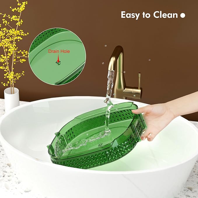 Awenia Rotating Makeup Organizer 360, Stackable Adjustable Large Capacity Cosmetic Storage Unit,Dresser Bathroom Kitchen Countertop Organizer with Metal Handle, Plus Size (Gem Green, 1 Tier)-BrightBean Baby