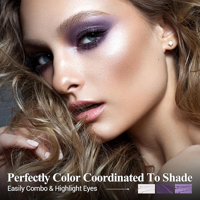 Neutral Eyeshadow Stick Makeup Set, Metallic Shimmer Matte Cream Eye Shadow Eyeliner Brightener Pencil Crayon - Classic 6PCS A014