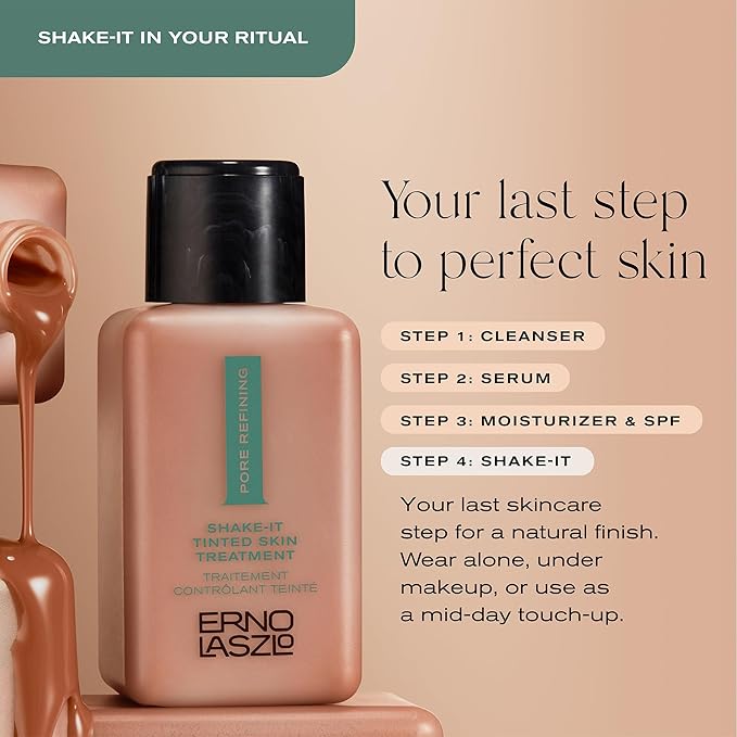 Erno Laszlo Shake-It Tinted Skincare Finisher, Neutral Face Tint for Lighter Complexions, Even Skin Tone & Refine Pores - Pore Minimizer for Face with Natural Matte Finish (3 Fl Oz) Tinted Moisturizer-BrightBean Baby