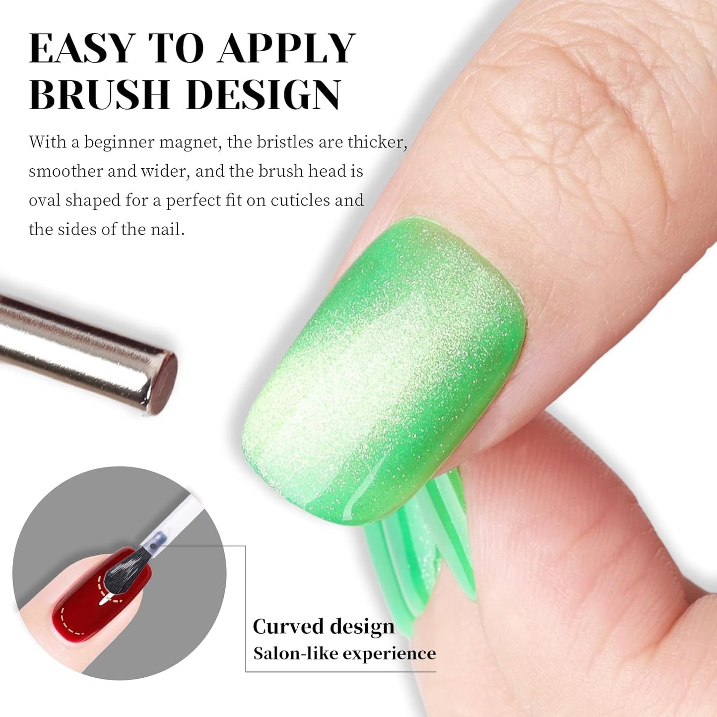 Green Cat Eye Gel Nail Polish - Perfect for DIY at Home & Ideal Gift for Nail Art Lovers!-BrightBean Baby