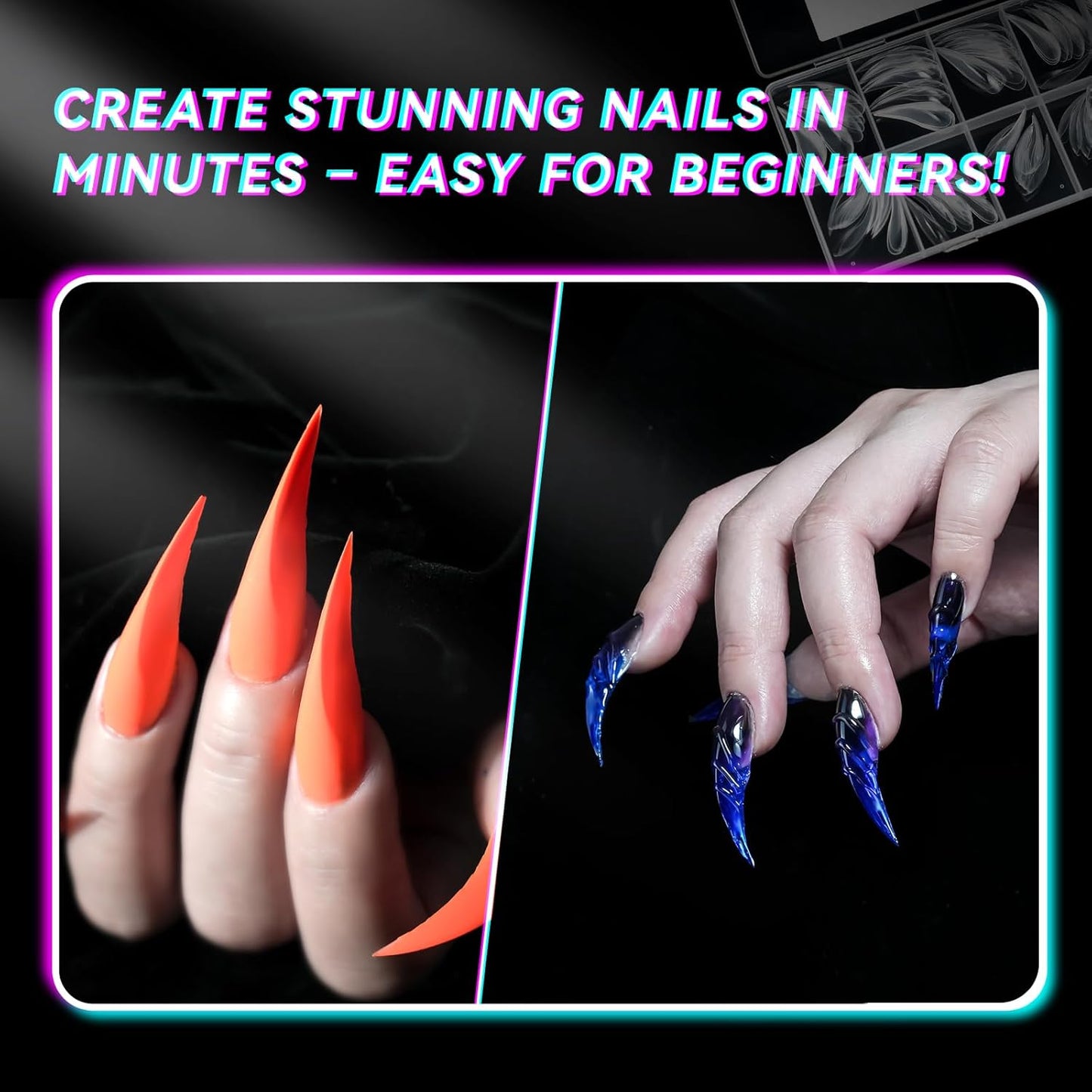 Gelike EC Cat Dual Forms for Extension: 120 Pcs Color Nail Form, 12 Size Nail Forms For Builder, Half Matte Gel Forms For Manicure Art Design Salon Diy-BrightBean Baby