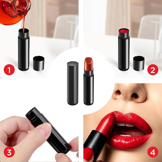 25PCS 3/16 Oz (5.5 ml) Twist up Lip Balm Tubes,Empty Lip balm containers, Echapstick tubes empty, Refillable Lip Balm Bottles, for DIY Homemade Lipsticks,Chapsticks,Homemade Solid Perfume, Black-BrightBean Baby