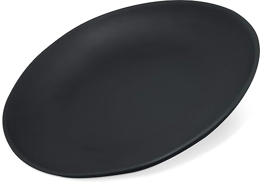 Carlisle FoodService Products Ridge Reusable Plate Salad Plate, Rimless Plate for Home and Restaurant, Melamine, 9 Inches, Slate