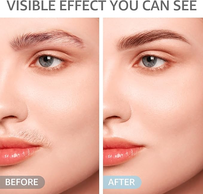 Facial Hair Removal for Women: 2 in 1 Electric Hair Removal Device for Chin Upper Lip Peach Fuzz & Rechargeable Eyebrow Trimmer for Shape Brows with Light (Blue)-BrightBean Baby