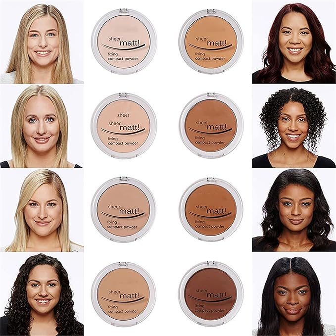 AQUAPURITY - PHOERA Sheer Matte Fixing Powder Makeup Base Fixer Setting Powder Foundation Fixing Compact Pressed Powder Long Lasting Make Up Fixer Skin Vitamin E Beauty Blender (204 Buff Beige…)-BrightBean Baby