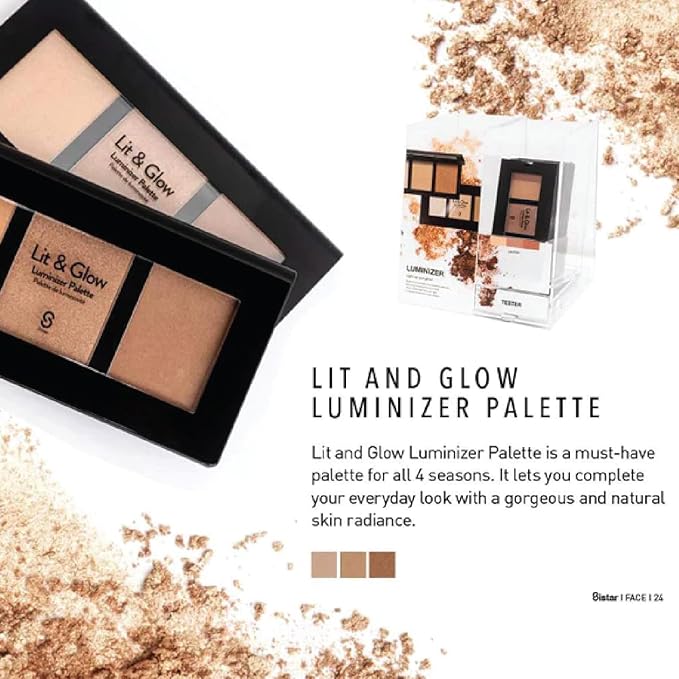 Sistar Lit & Glow Luminizer Palette Glitter Bronzer Make Up-BrightBean Baby