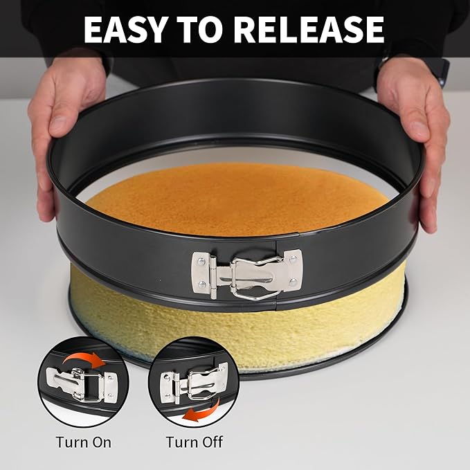 Spring Form Cake Pans 12 Inch Springform Pan Nonstick Round Cheesecake Pan Carbon Steel Large Baking Mold Cake Tin for Christmas Birthday