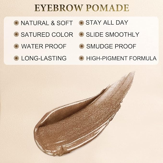 Eyebrow Pomade - Waterproof Brow Pomade for Long-lasting Results,Smudge Proof and Sweat Resistant Formula,Natural Eyebrow Makeup for All Skin Types and Tones - Taupe-BrightBean Baby