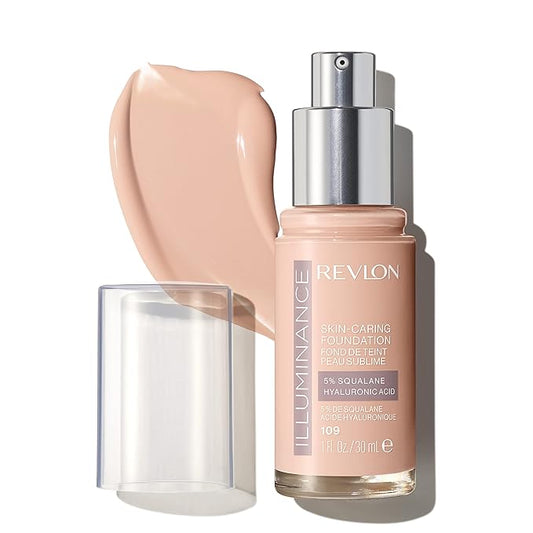 Revlon Illuminance Skin-Caring Liquid Foundation, Hyaluronic Acid, Hydrating and Nourishing Formula with Medium Coverage, 109 Light Ivory (Pack of 1)-BrightBean Baby
