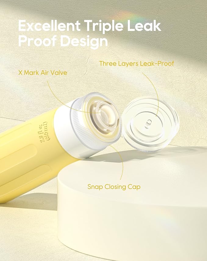 Morfone 16 Pack Silicone Travel Bottles Set for Toiletries TSA Approved Travel Containers Leakproof Squeezable Refillable Accessories 2oz 3oz for Shampoo Conditioner Lotion Liquids (Yellow Blue)-BrightBean Baby