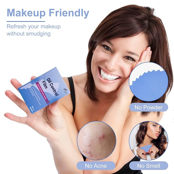 Great Absorbent Oil Blotting Sheets for Face - 10% Larger Oil Control Film 4pk/200 Makeup Friendly Blotting Paper for Oily Skin, High-Performance, Tear-proof Oil Absorbing Tissues-BrightBean Baby