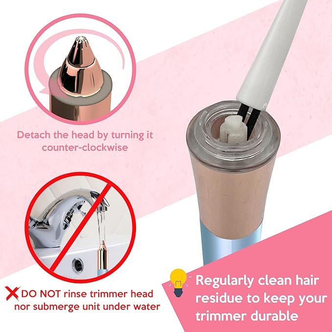 Portable Flawless Eyebrow Hair Remover for Women – Painless, Fast & Precise Flawless Electric Razor & Epilator for Eyebrow, Nose, Ear Hair Removal – 18K Gold-Plated, 360° LED Light-BrightBean Baby