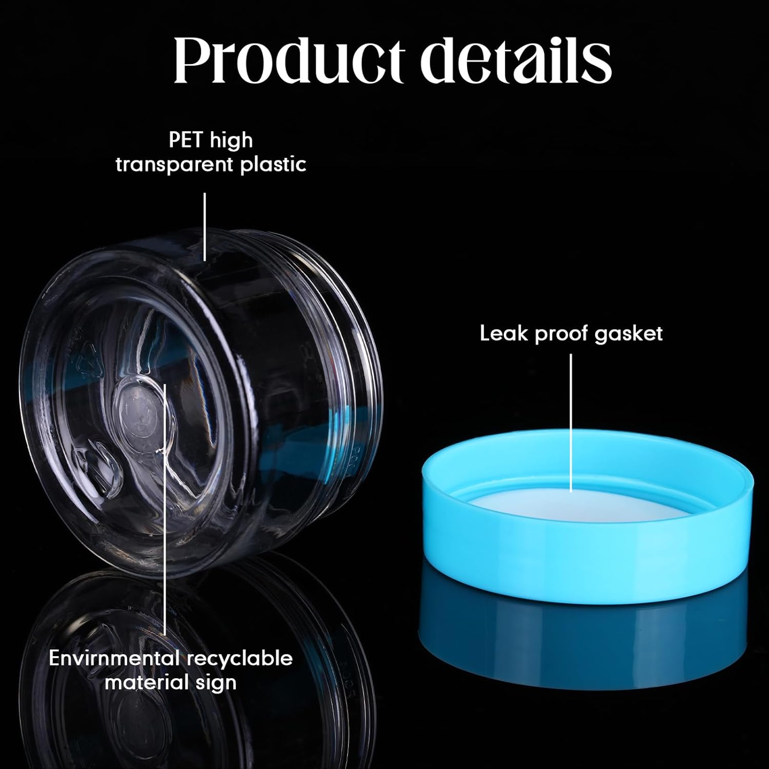 SATINIOR 100 Pcs Plastic Jars with Lids Small Containers Lids Wide Mouth Small Plastic Containers for Lotion Cream Rhinestones Body Butters Travel Storage(1 oz,Blue)-BrightBean Baby