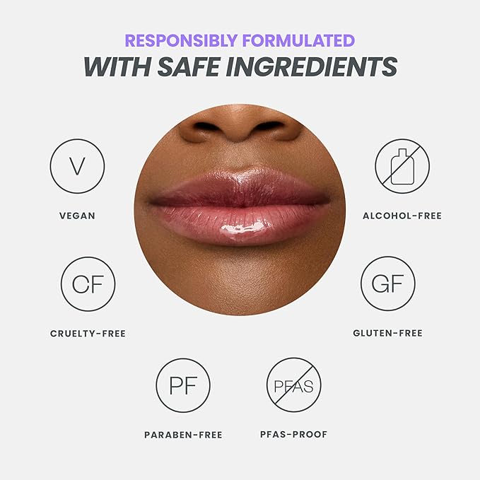 Wonderskin Lip Oil Rehab Serum - Tinted Lip Oil, Hydrating, Moisturizing, and Non-Sticky Deep Red Tint Serum for Dry Lips (Honey)-BrightBean Baby