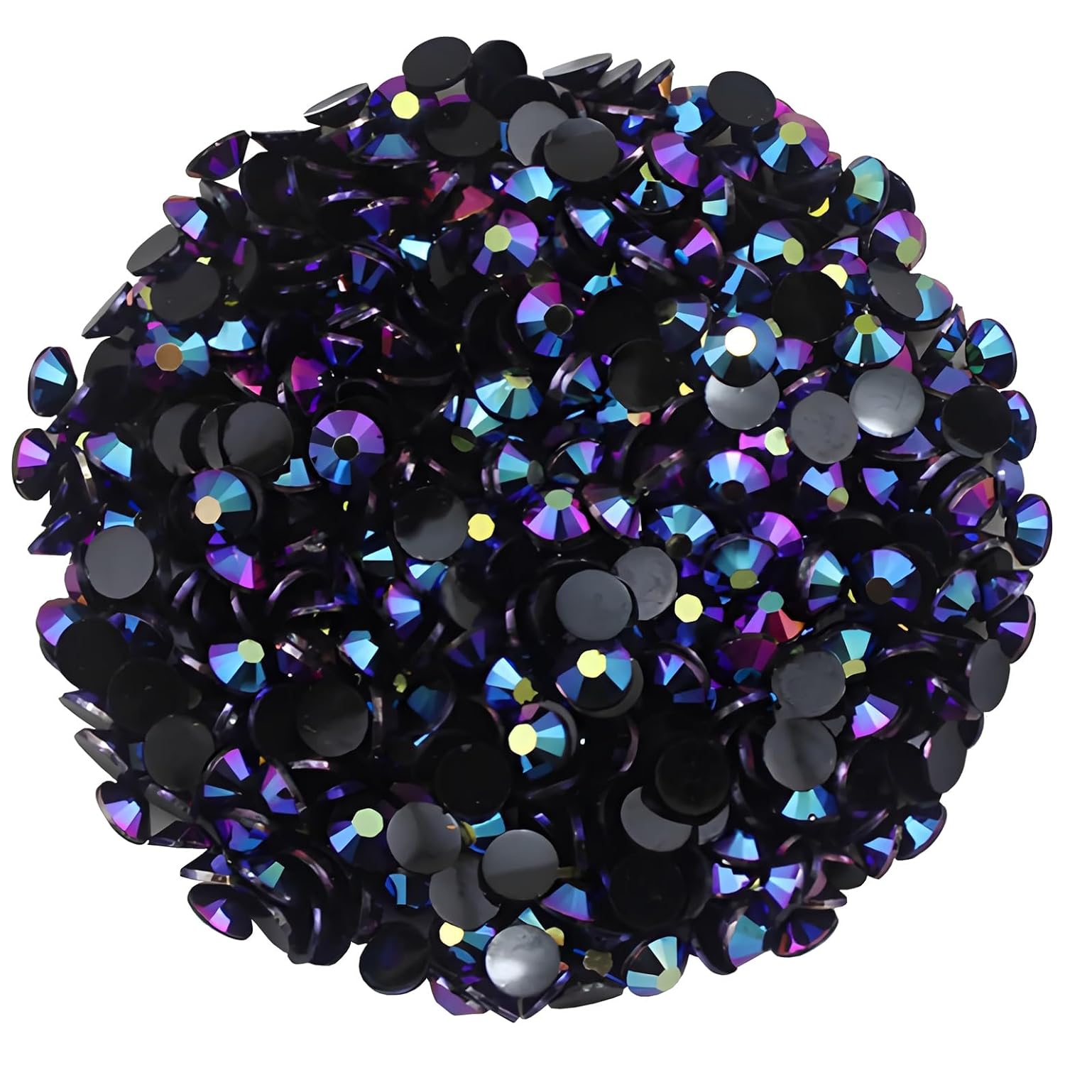 1440 Pcs SS20 5mm Flatback Rhinestones for Nails Art Crafts Glitter Round Shine Gems AB Crystals DIY Clothes Shoes （Black-Bottom Purple Red AB）-BrightBean Baby
