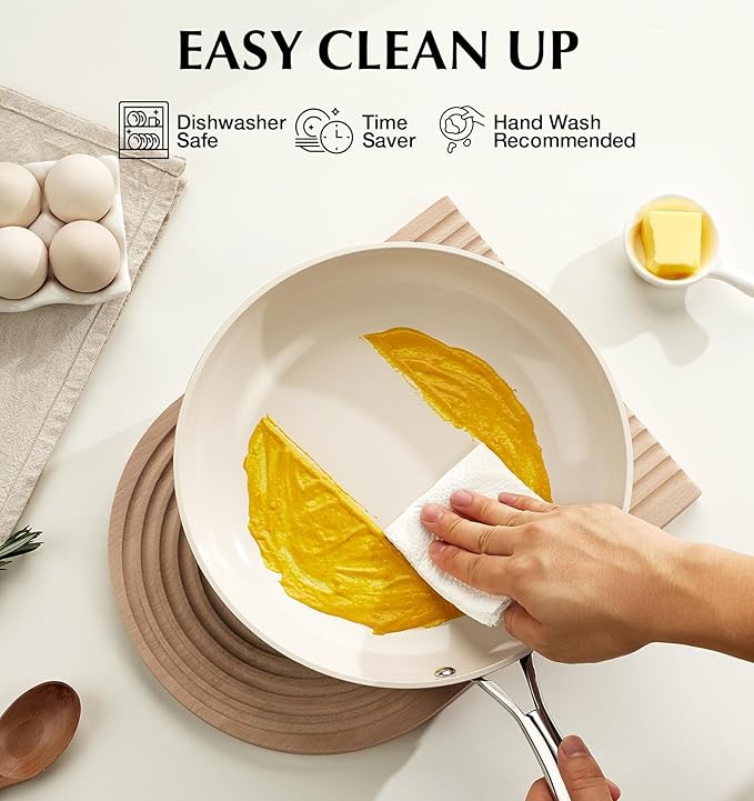 KOCH SYSTEME CS 8 Inch Nonstick Frying Pan Skillet - Ceramic Green Egg Pan