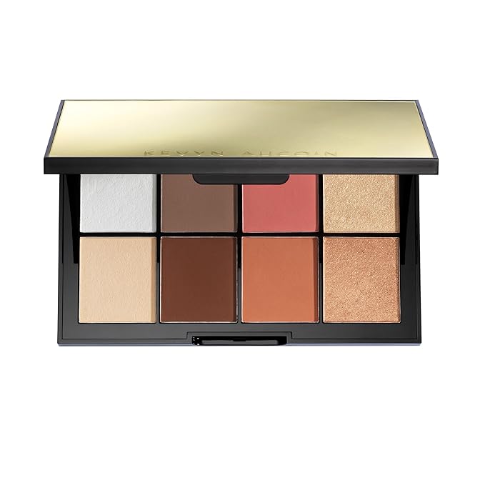 Kevyn Aucoin Sculpt and Define Contour Book Volume 4: All-in-one makeup artist palette compact. Defines facial features. Eyes, cheekbone, nose & jawline. Highlighters to glow. All skin tones & shapes.-BrightBean Baby