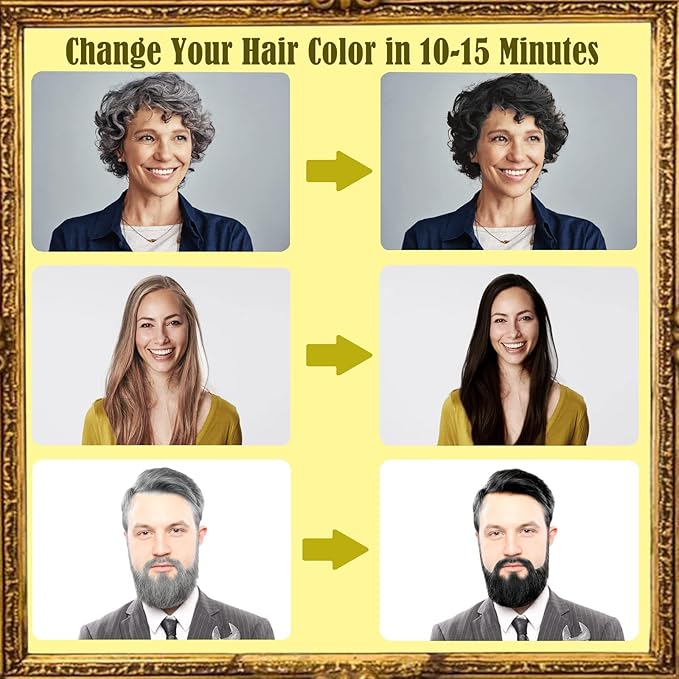 Herbal Burgundy Hair Dye Shampoo - Instant 3-in-1 Gray Coverage for Women & Men, 16.90 Fl OZ (Dark Wine Red)-BrightBean Baby