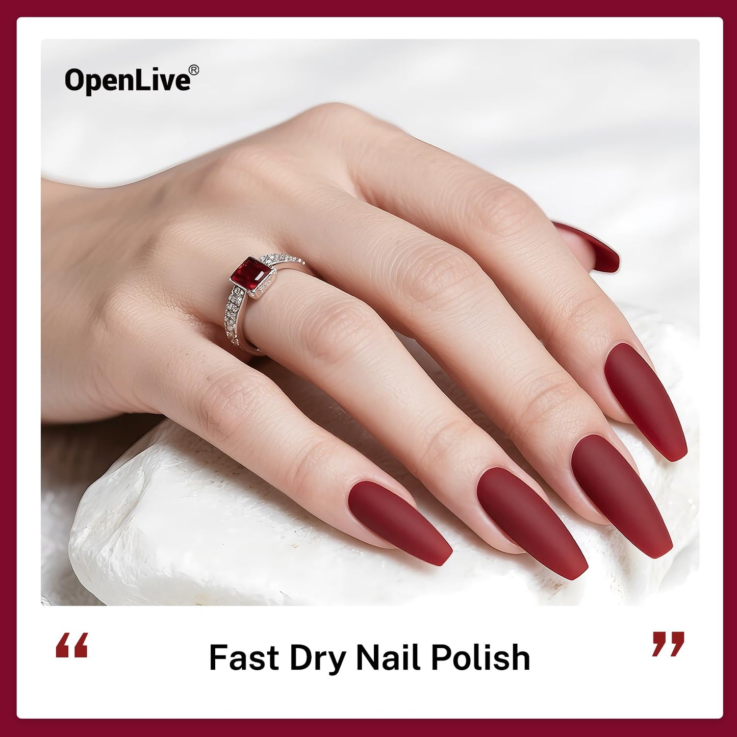 16.5ml Dark Red Nail Polish Large Volume Quick Dry Nail Polish, Long Lasting Shine, Fingernail Toenail Nail Art DIY Home Travel Nail Art Gift-BrightBean Baby
