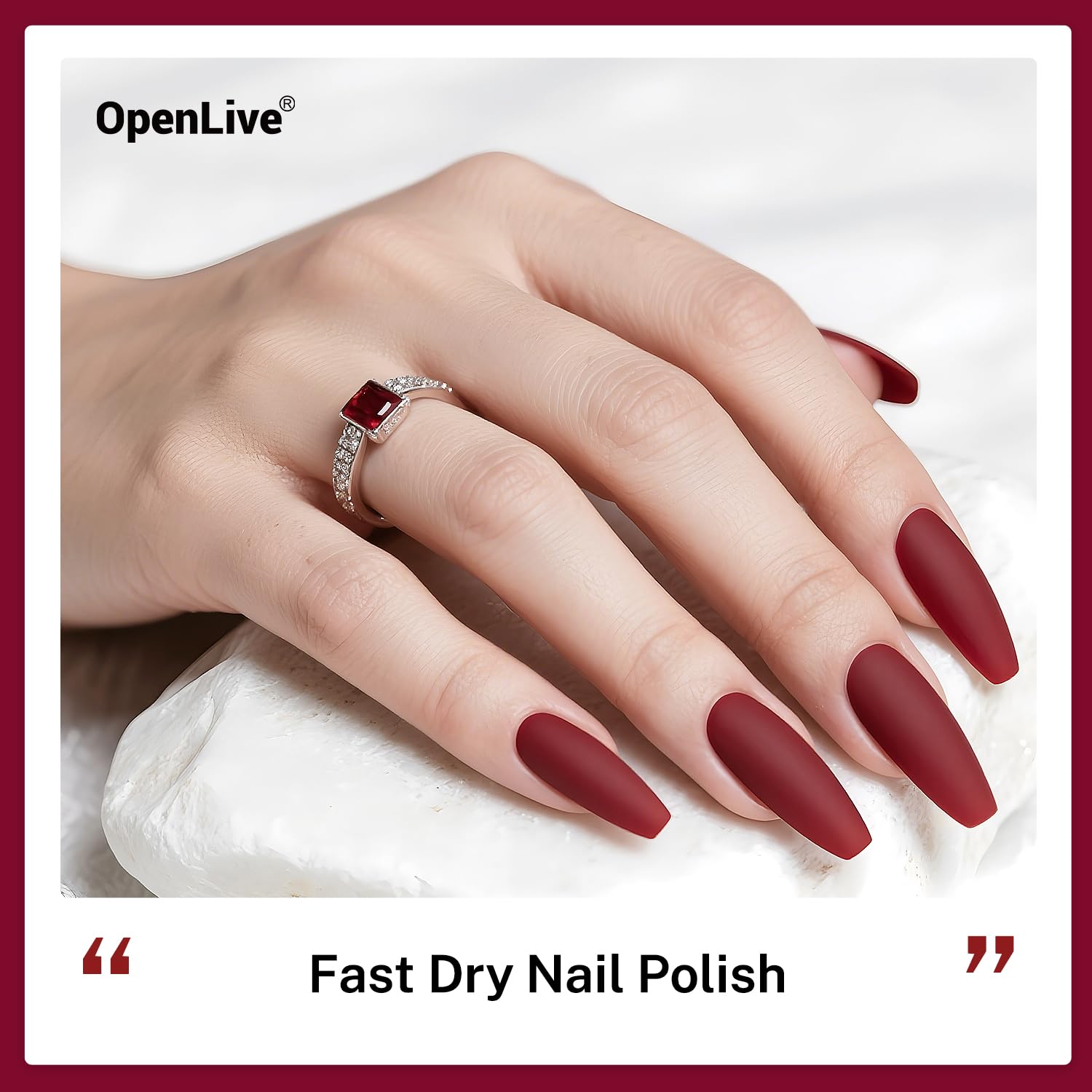 16.5ml Dark Red Nail Polish Large Volume Quick Dry Nail Polish, Long Lasting Shine, Fingernail Toenail Nail Art DIY Home Travel Nail Art Gift-BrightBean Baby