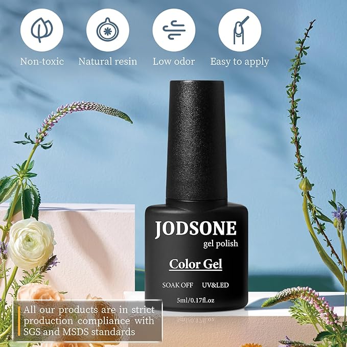 JODSONE 60 PCS Gel Nail Polish Set All Seasons No Wipe Base Coat Matte Glossy Top Coat Nail Gel Polish Kit for Starter Manicure DIY at Home Enjoy Fun-BrightBean Baby