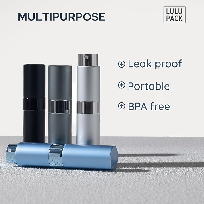 Travel Perfume Bottle Refillable - Cologne Spray Atomizer Mini - Small Travel Size Empty Sprayer for Refill Sample Container - Portable Fragrance Decant Dispenser for Women Men 8ml 4PCS Grey-BrightBean Baby
