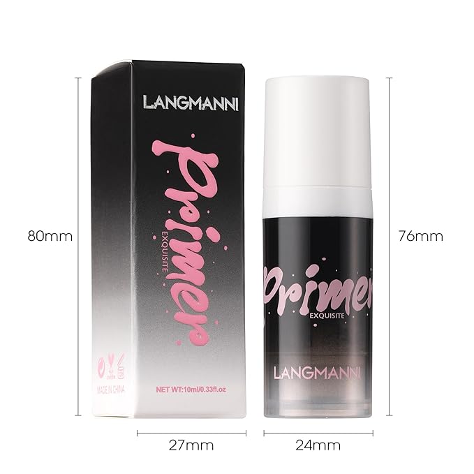 LANGMANNI Matte Grip Face Primer, Transparent Skin Perfecting Hydrating Primer,Unique Smooth Gel-Based Primer Essential For Longlasting Perfection Face Makeup (0.33 Fl Oz, 1)-BrightBean Baby
