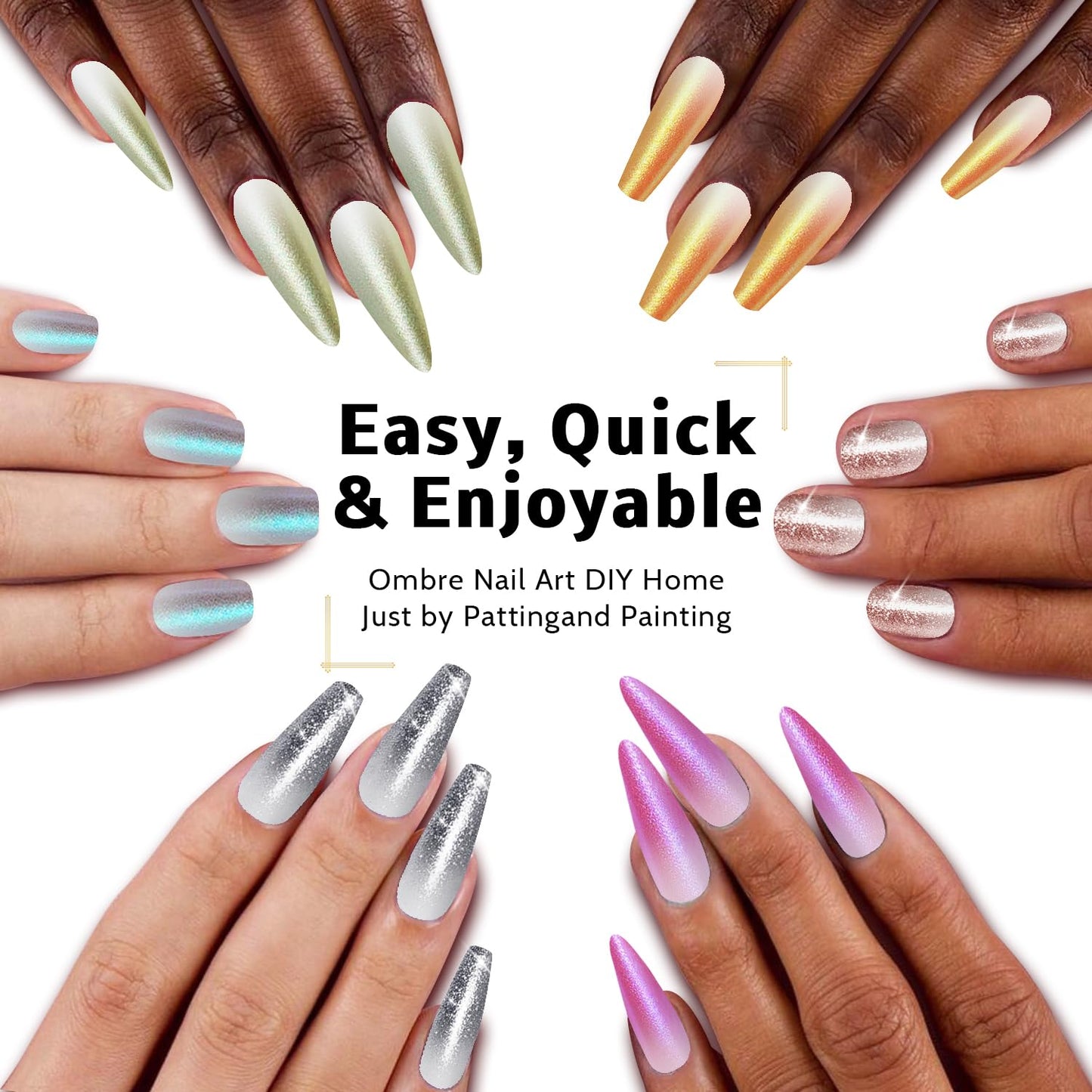 Sponge Pat Paint Nail Gel, Ombre Nails Gradient Gel Nail Blush Blooming Aura Nails Drawing Stripper Floral Painting DIY Nail Art, No Wipe, UV/LED Curing (12 Colors B)-BrightBean Baby