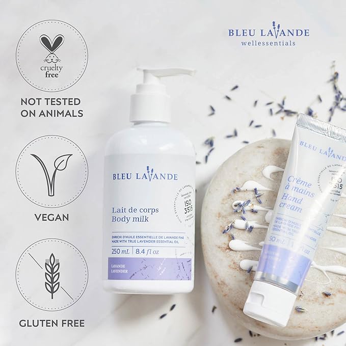 Bleu Lavande - Morning Well-being Routine Aromatherapy Set – Lavender Shower Gel, Body Milk and Hand Cream - Enriched with Premium & Pure Lavender Essential Oil - Soothing Natural Lavender Products-BrightBean Baby