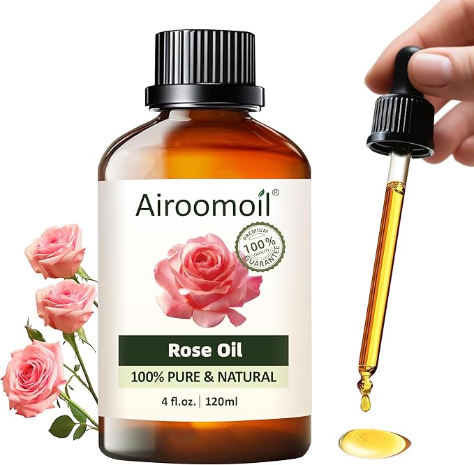 Pure Rose Essential Oil, 100% Pure Natural Rose Essential Oil, Premium Grade Essential Oils for Diffusers for Home, Skin, Care Massage, Soap Making, Aromatherapy, 4 Fl Oz | 120ml-BrightBean Baby