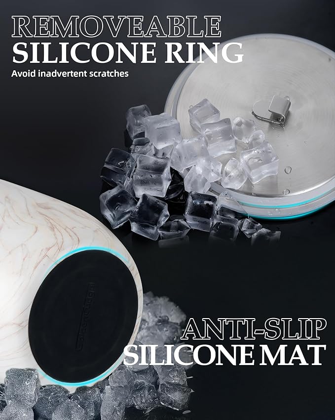 Insulated Ice Bucket, 3L Double Wall Stainless Steel Ice Bucket with Tongs,Lid, Scoop and Strainer, Ice Buckets for Parties,Cocktail Bars, Chilling Beer, Champagne, Wine Bottles