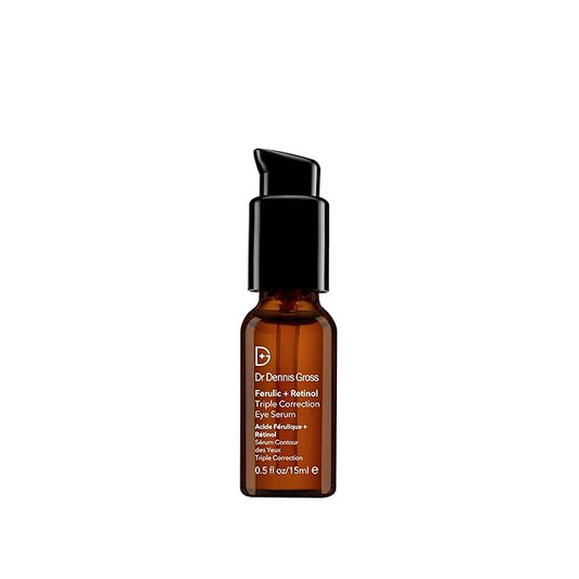 Dr. Dennis Gross Ferulic + Retinol Triple Correction Eye Serum: for Wrinkles, Loss of Elasticity, and Rough Texture, 0.5 fl oz-BrightBean Baby