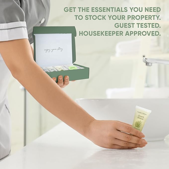 Amenity & Accessory Kit | 1 oz Travel Size Shampoo, Conditioner, Lotion, Body Wash, Body Bar, Cleansing Bar, Shave & Dental Sets, Make-Up Remover Wipes, & Vanity Kit | 1 set per case-BrightBean Baby