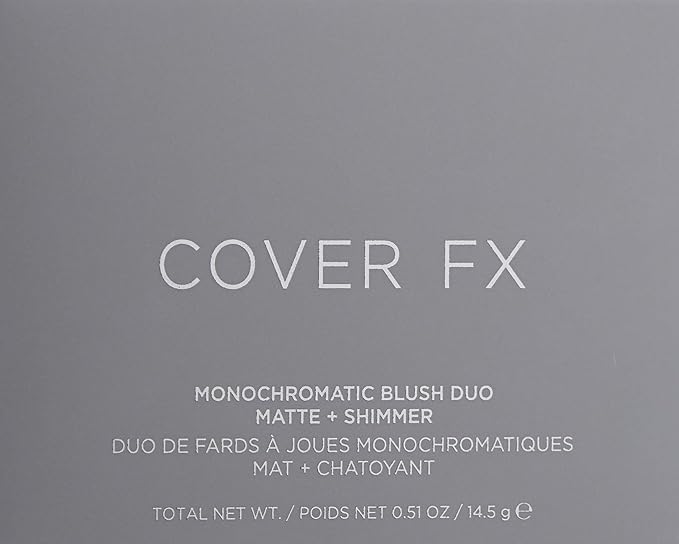 COVER FX Monochromatic Powder Blush Duo - Spiced Cinnamon: Terracotta Flush - Matte + Shimmer Finish - Create Custom, High Impact Color-BrightBean Baby