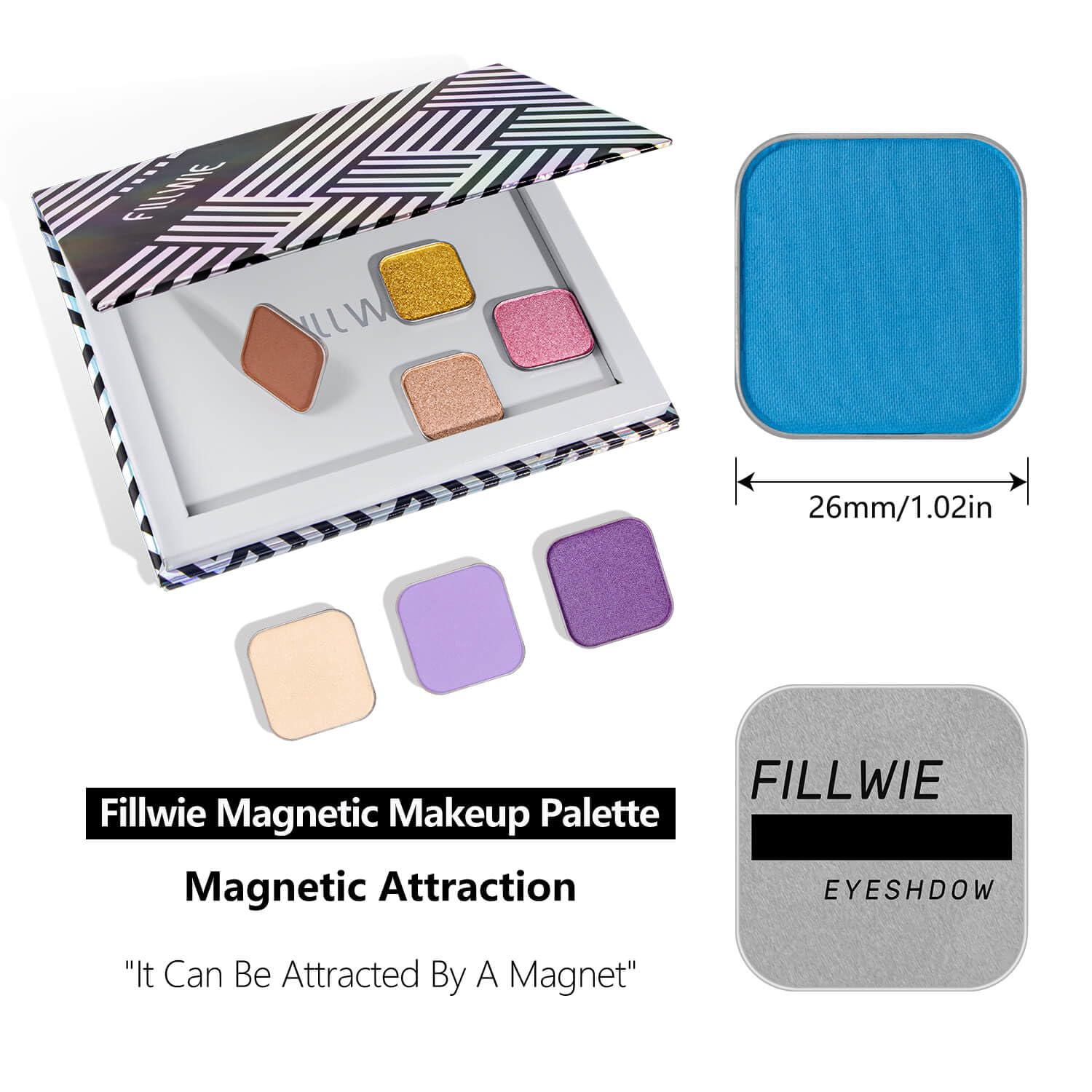 Matte Eyeshadow Sky Blue Soft Matte Finish, Single Magnetic Pan for DIY Makeup Palette, Smooth Powder, Long Lasting and Buildable (Blue Tide)-BrightBean Baby